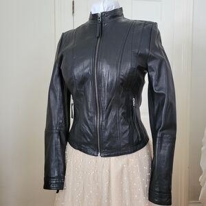Black Rivet Sleek Black Leather Jacket
